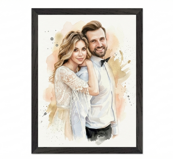 Personalised Framed Watercolour Portrait